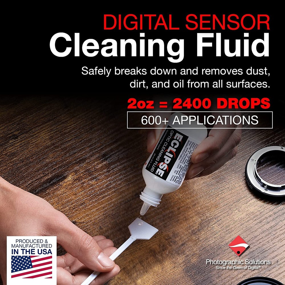Eclipse Optic Cleaning Solution - Camera Lens & Digital Sensor Cleaner Fluid 2oz