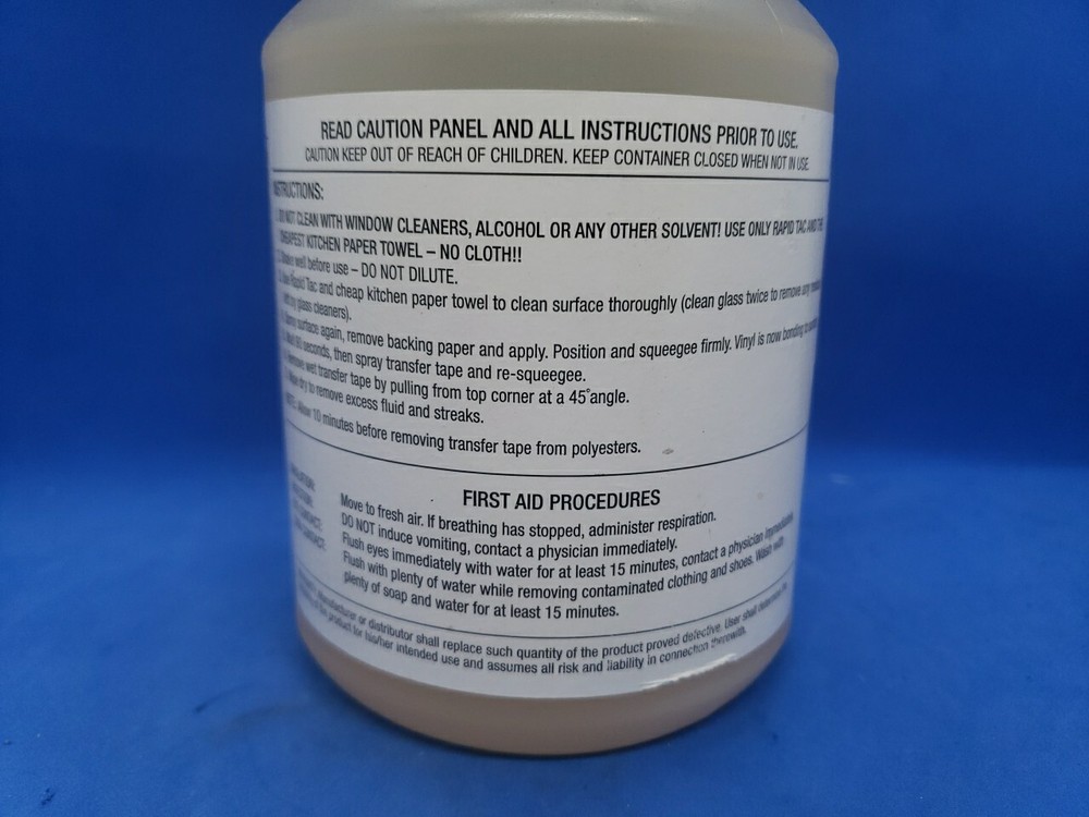 RapidTac RT-10321-9 Vinyl Application Fluid- 32 Fl Oz Bottle