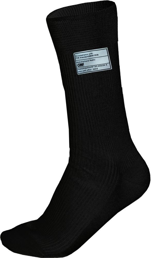 FIA OMP First Calf Length Socks Black/White
