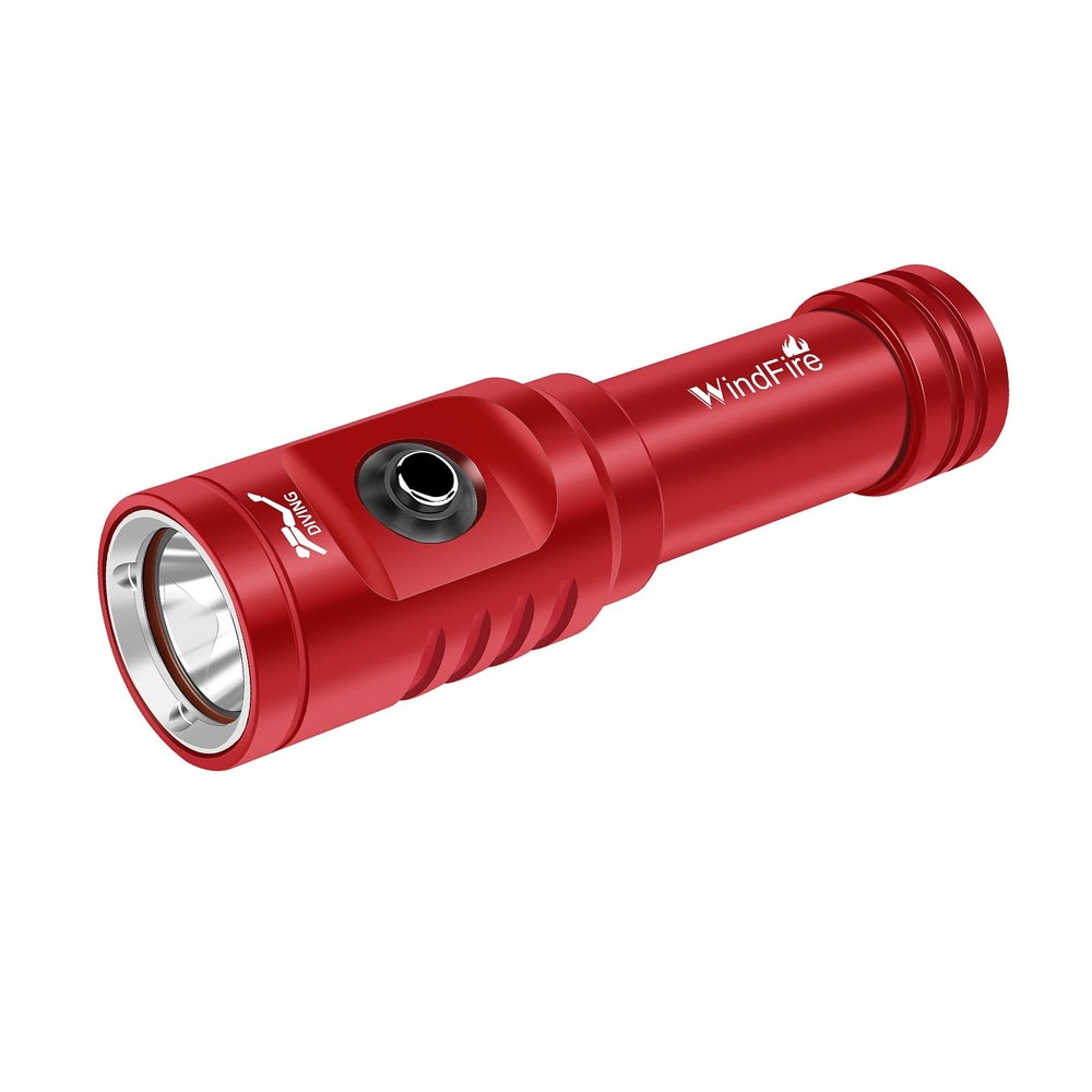 WINDFIRE TS08 Dive Light Super Bright, Scuba Flashlight Red-TS08