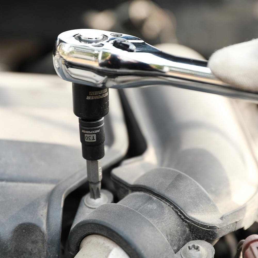 MIXPOWER 32PCS Torx Bit Socket Set, 14 Star Bits T8-T70,E4-E24(32PCS)