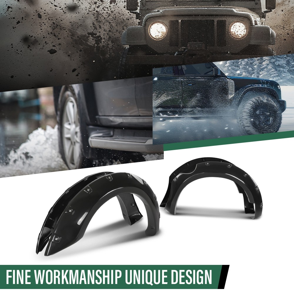 Pocket Rivet Bolt On Fender Flares Fit For 2006-2020 Nissan Frontier 5' Bed