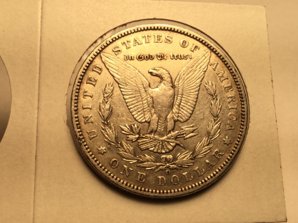 1896-O Morgan Dollar in almost uncirculated