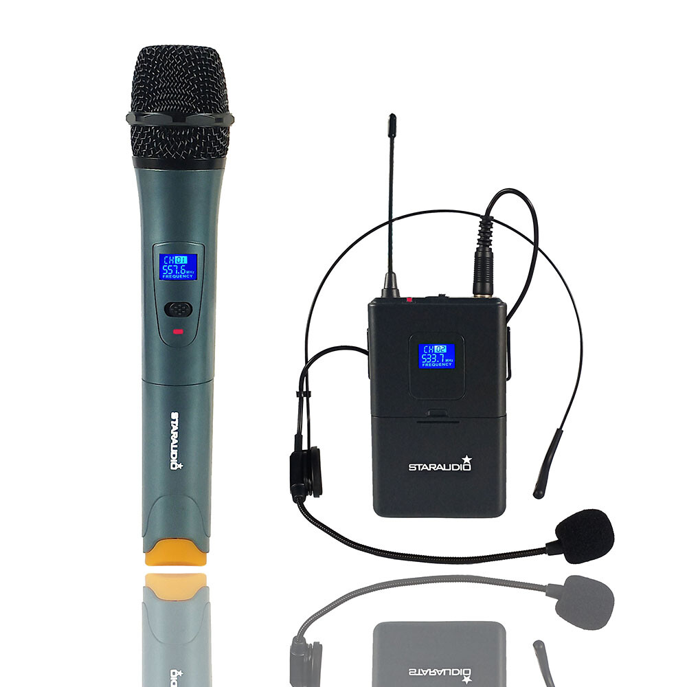 UHF Microphone Receiver Wireless Handheld Mic Headset Lavalier Lapel Microphone