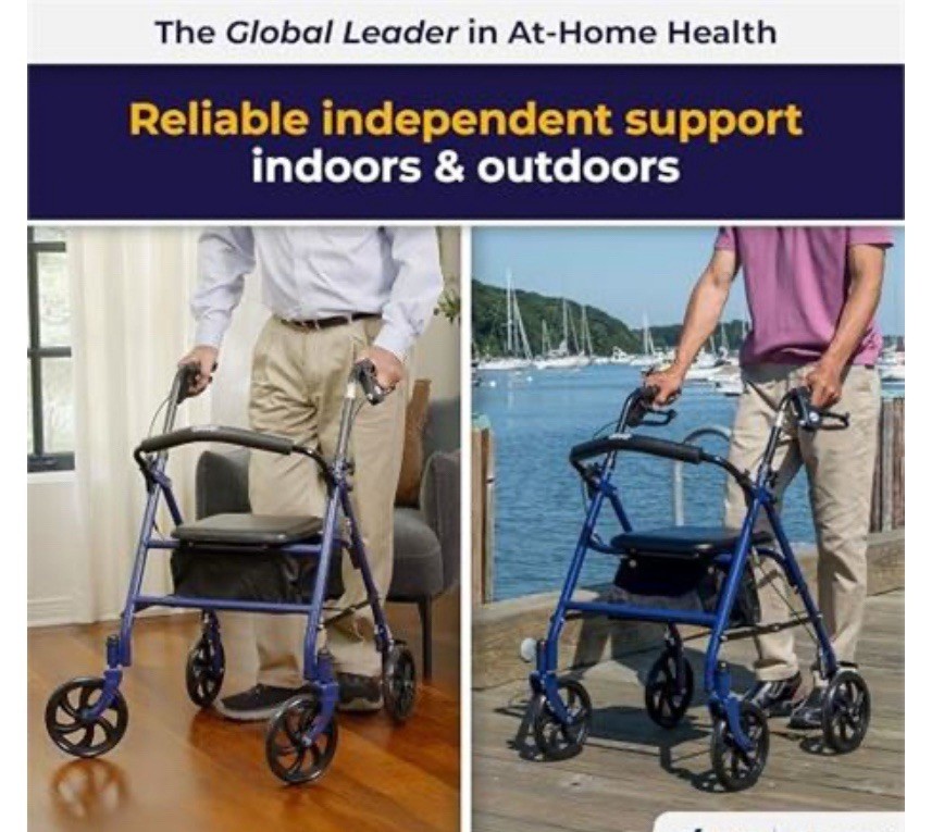 4-Wheel Rollator Walker with Seat