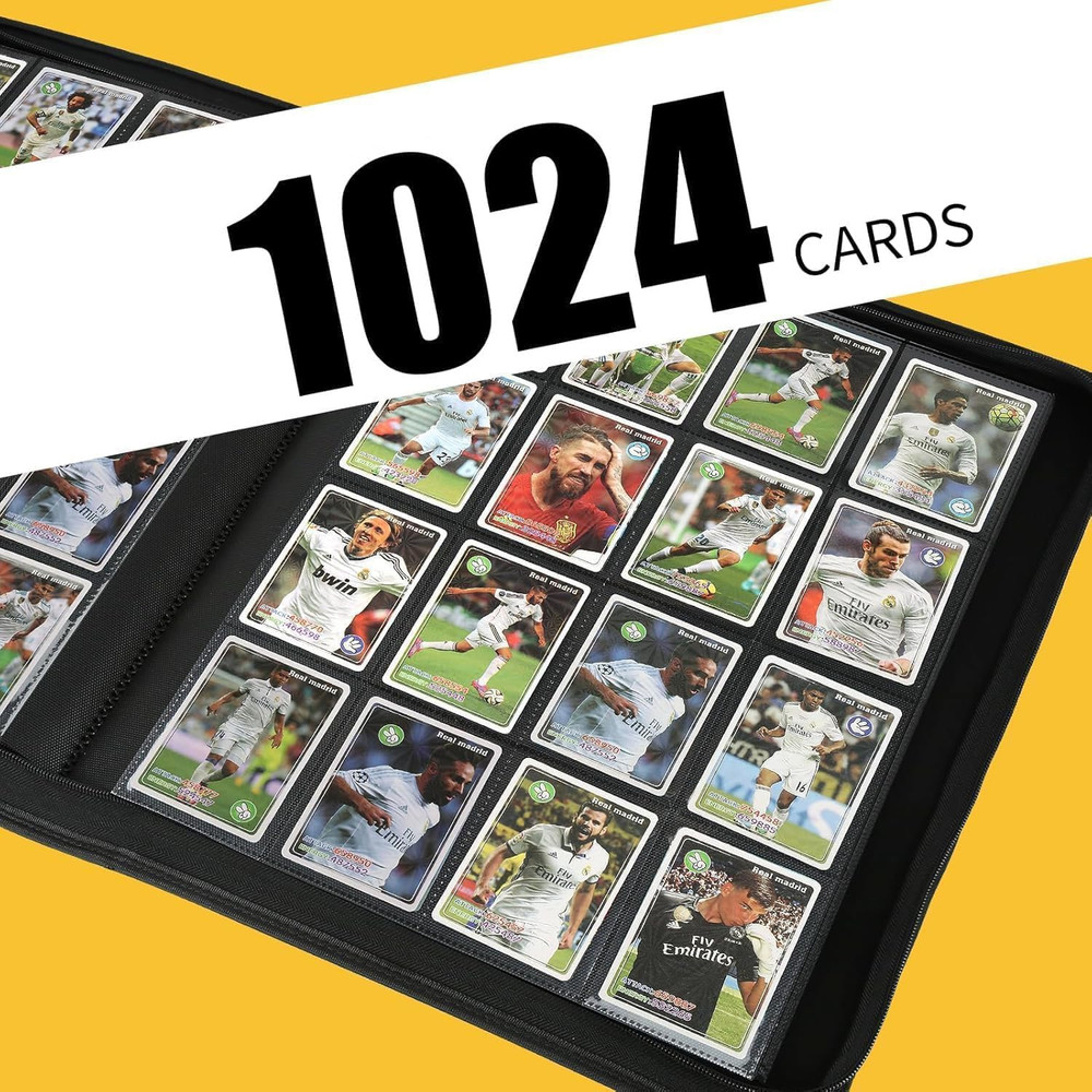 Premium Ringless Trading Card Binder - 1024 Capacity, 16 Side-Loading Pockets...