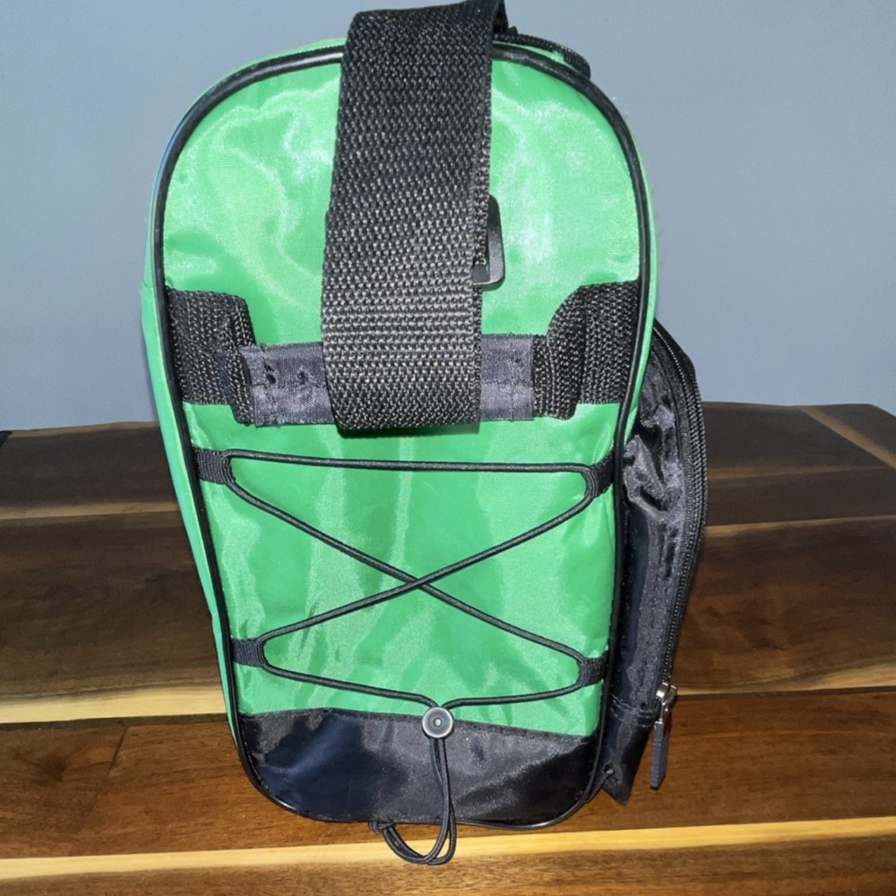 TRUGREEN Cooler Bag Green Black Polyester TB3003 Shoulder Strap Front Pocket
