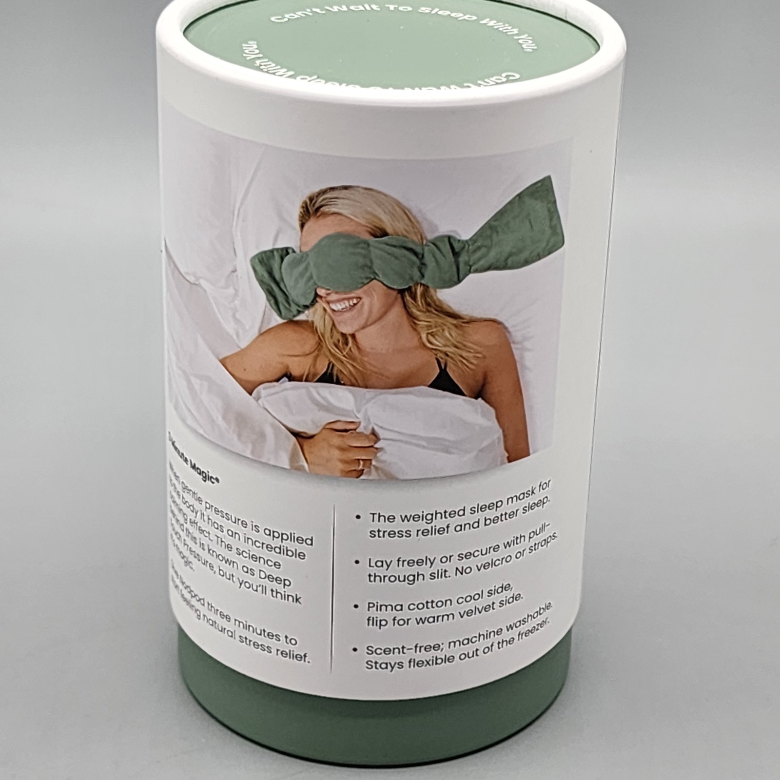 NODPOD - Weighted Blanket For Your Eyes Sleep Mask Sage Green - NEW