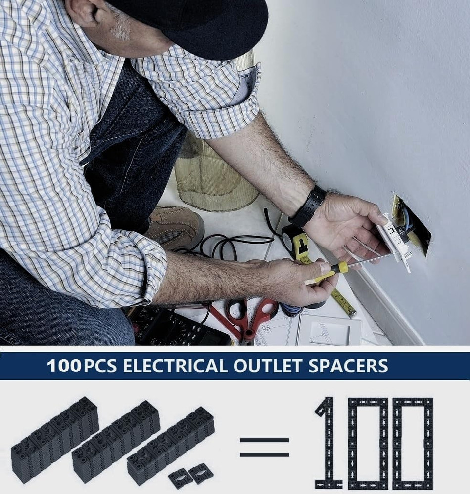 100Pcs Outlet Spacers for Electrical Box, Electrical Outlet Spacers Shims Switch