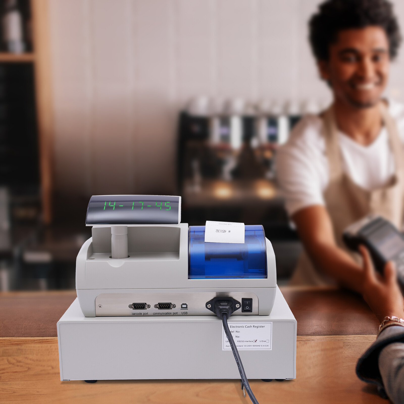 NEW Electronic Cash Register 48 Keys Cash Management System with Thermal Printer