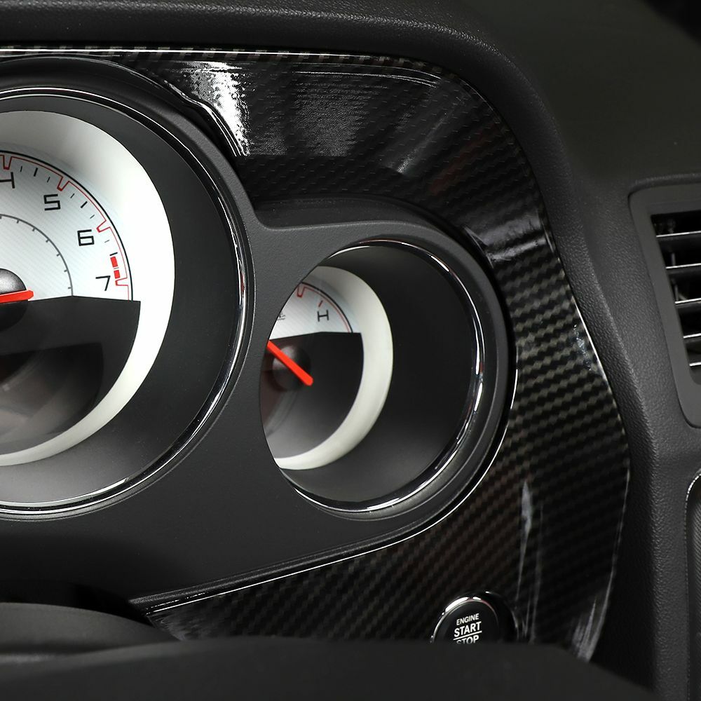 Carbon Fiber Dashboard Panel Trim Instrument Frame For 2009-14 Dodge Challenger