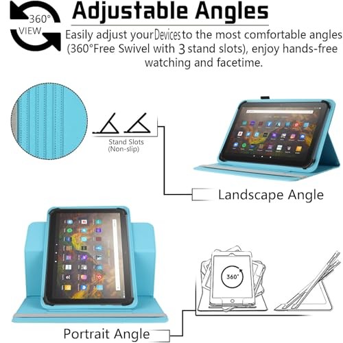 Universal 11 12 Inch Android Tablet Case,360 Degree Rotatable Flower Grass 08
