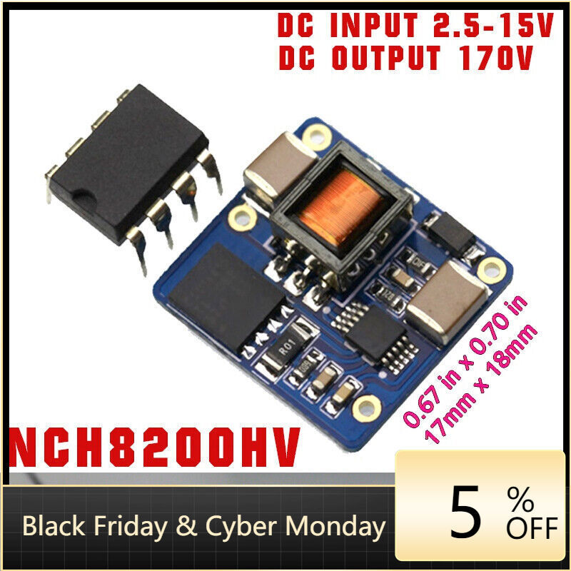 NCH8200HV High Voltage DC Power Supply for Nixie Tube Clock 5V-170V Boost Module