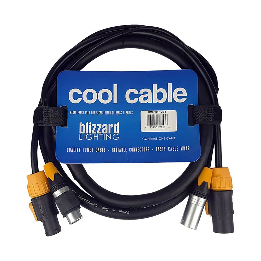 Blizzard Cables DMX 3-Pin and PowerCON True1, 6 ft Combo Cable