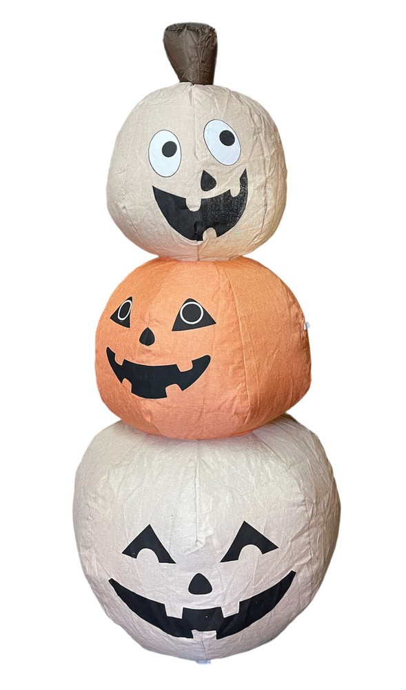 Holiday Living Lighted Inflatable Burlap Pumpkin Stack HL Approx. 6 ft.