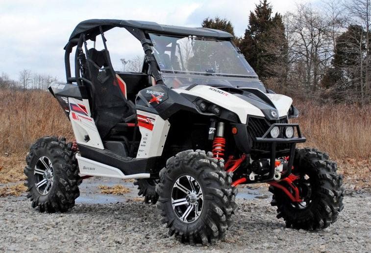 SuperATV Scratch Resistant Flip Windshield For Can-Am Maverick