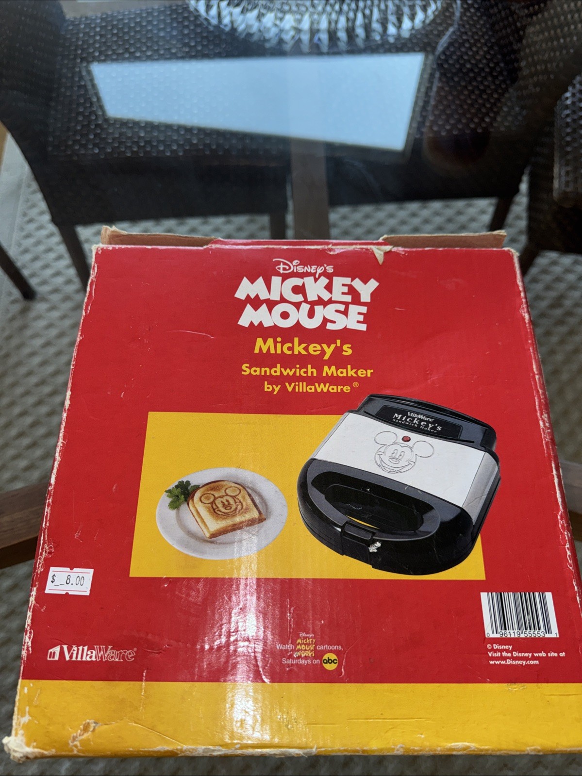 Vintage Disney Mickey Mouse Sandwich Maker by VillaWare 5555-03 (Used Once)