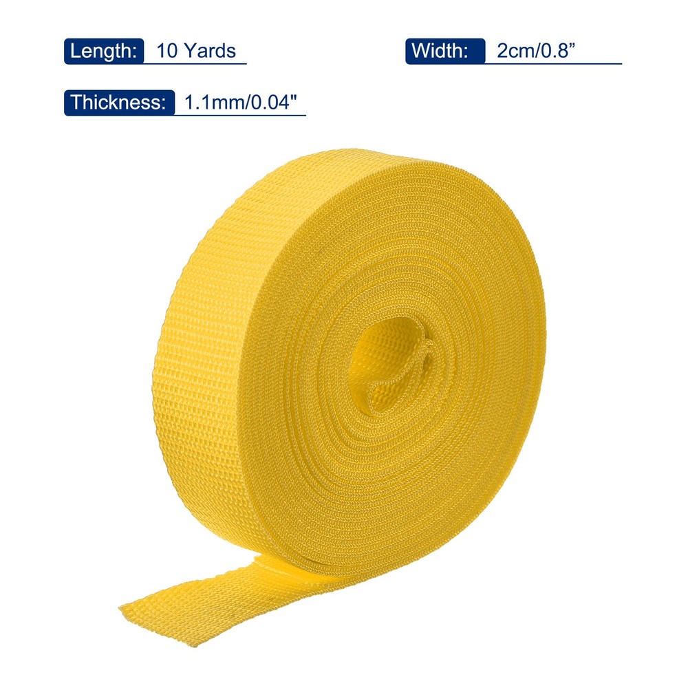 Lightweight Polypropylene Webbing Strap 0.8" 10 Yard Backpack Dark Yellow