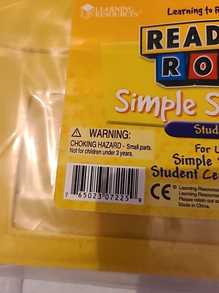 Reading Rods Simple Sentences by Learning Resources Student Set LER 7225
