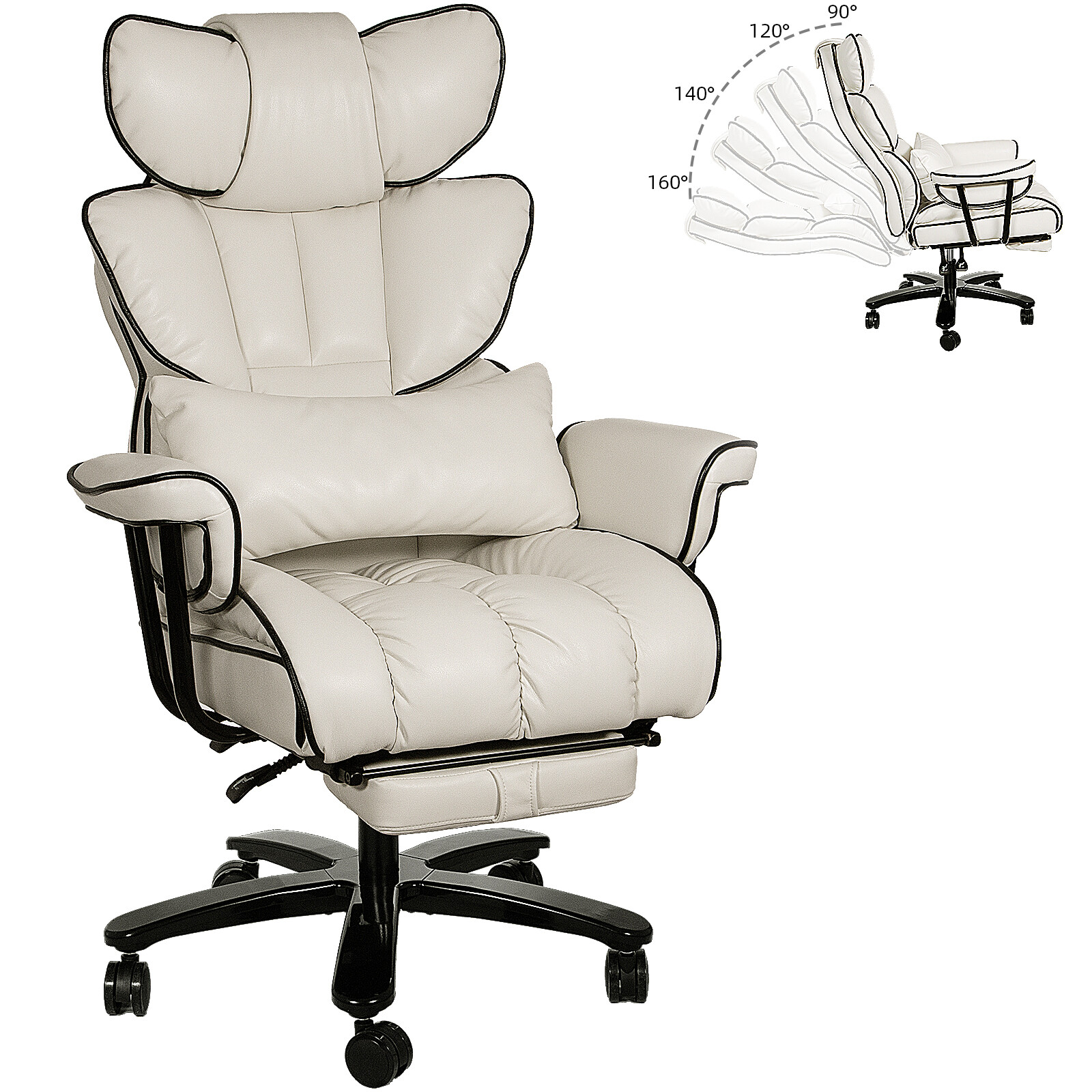 Big and Tall Office Chair Executive Desk Chair with Footrest High Office Chair