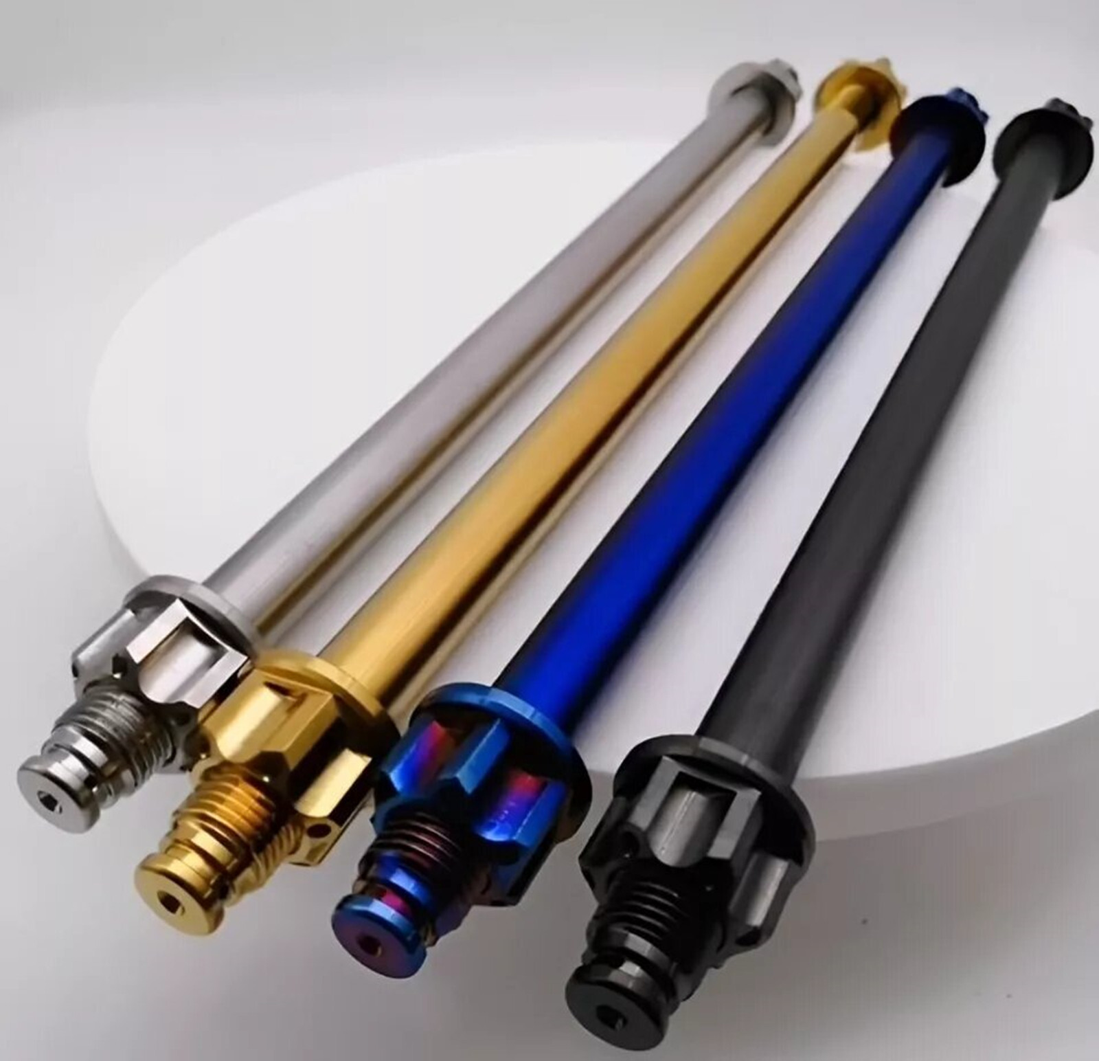 1PC Titanium M12 260/280/300/330MM Motorcycle Axis Axle Roller with Nuts P1.25