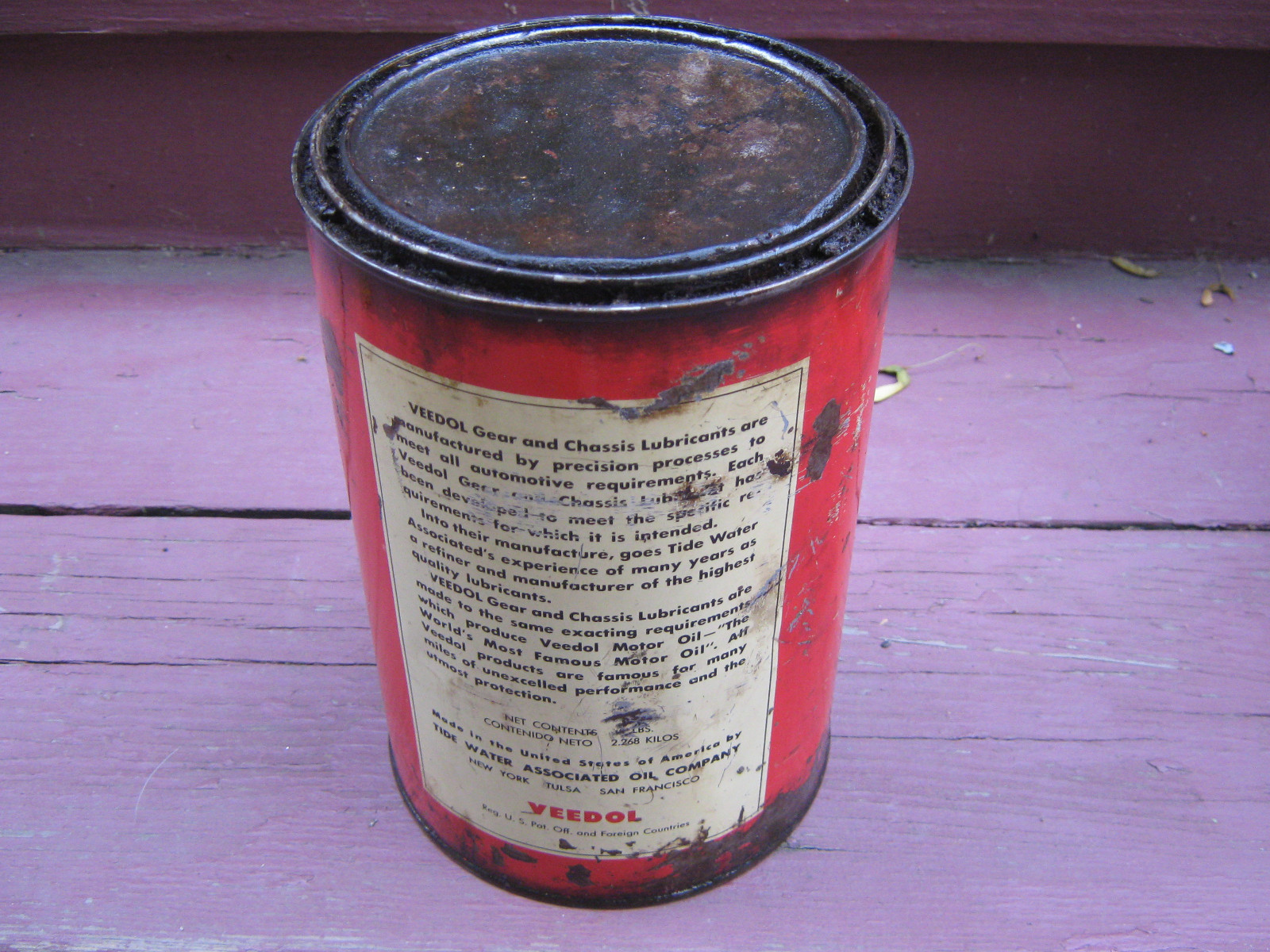 Vintage Veedol Oils & Greases 5 Pound Can