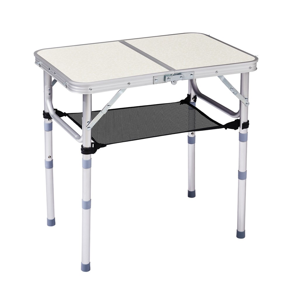 Small Aluminum Foldable Lightweight Patio Side Table with Carry Handle