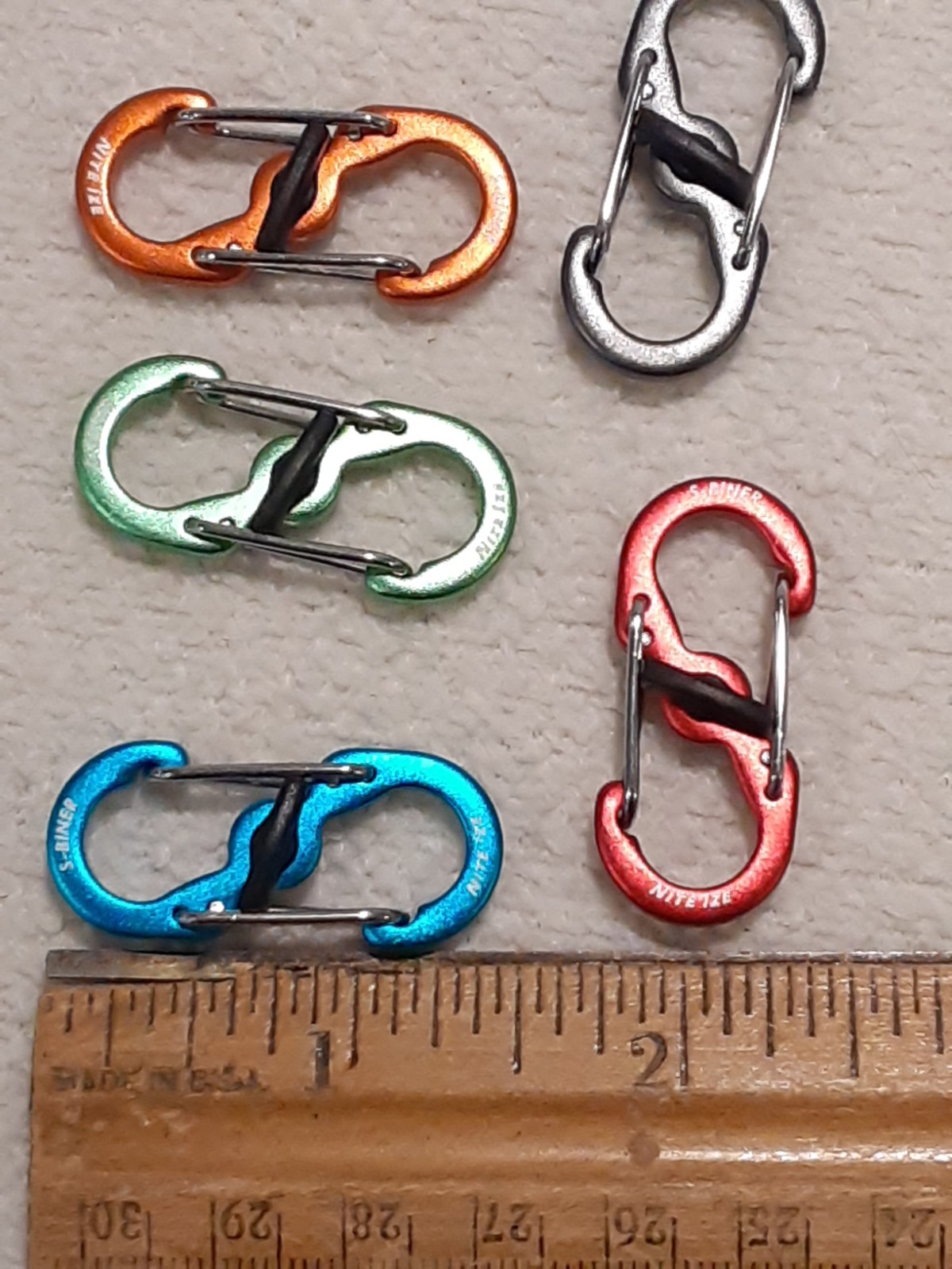 Nite Ize Lot of 5 MIXED COLORS VARY Locking MicroLock Mini S-Biner FREE SHIPPING