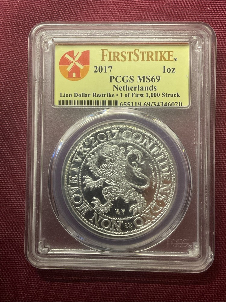 2017-NETHERLANDS-LION DOLLAR-PCGS MS 69-FIRST STRIKE