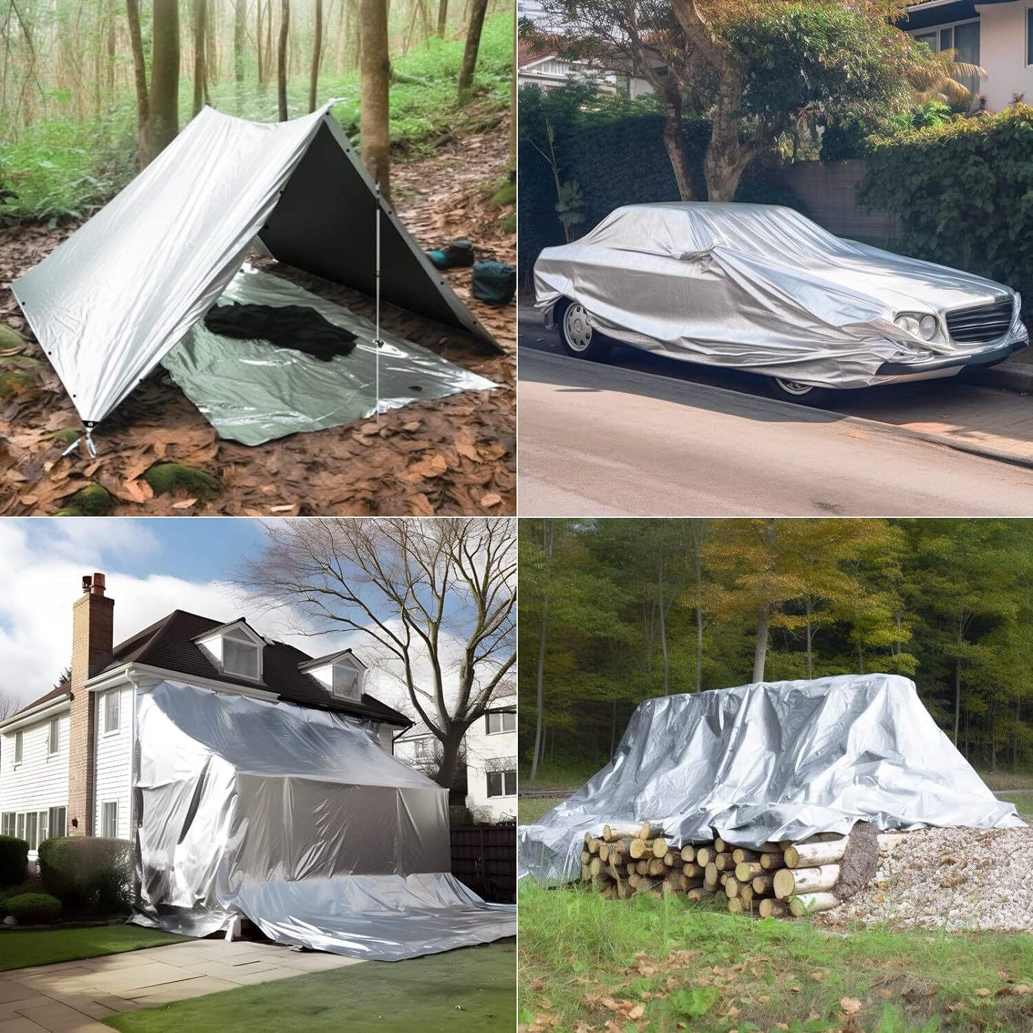 Finished Size 18Mil Heavy Duty Tarp Waterproof Canopy Cover Poly Tarpaulin Shade