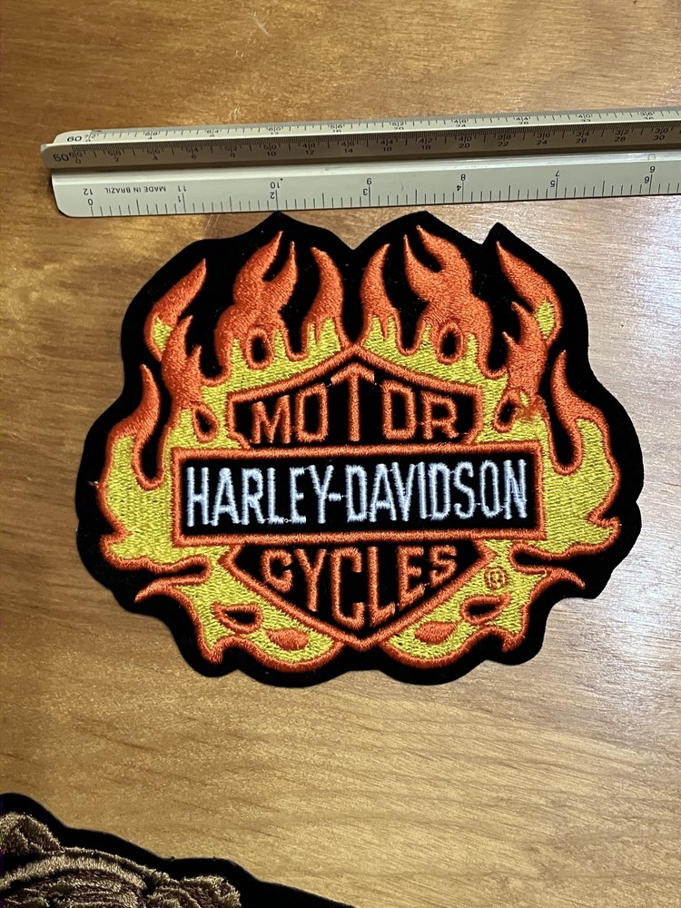 Harley-Davidson Motorcycles FIRE FLAMES Embroidered Patch 6 x 5 inch