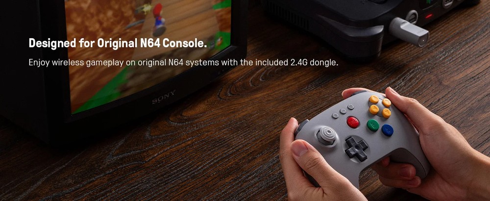 8BitDo N64 2.4G Wireless Controller for Original N64 / Analogue 3D / Windows PC