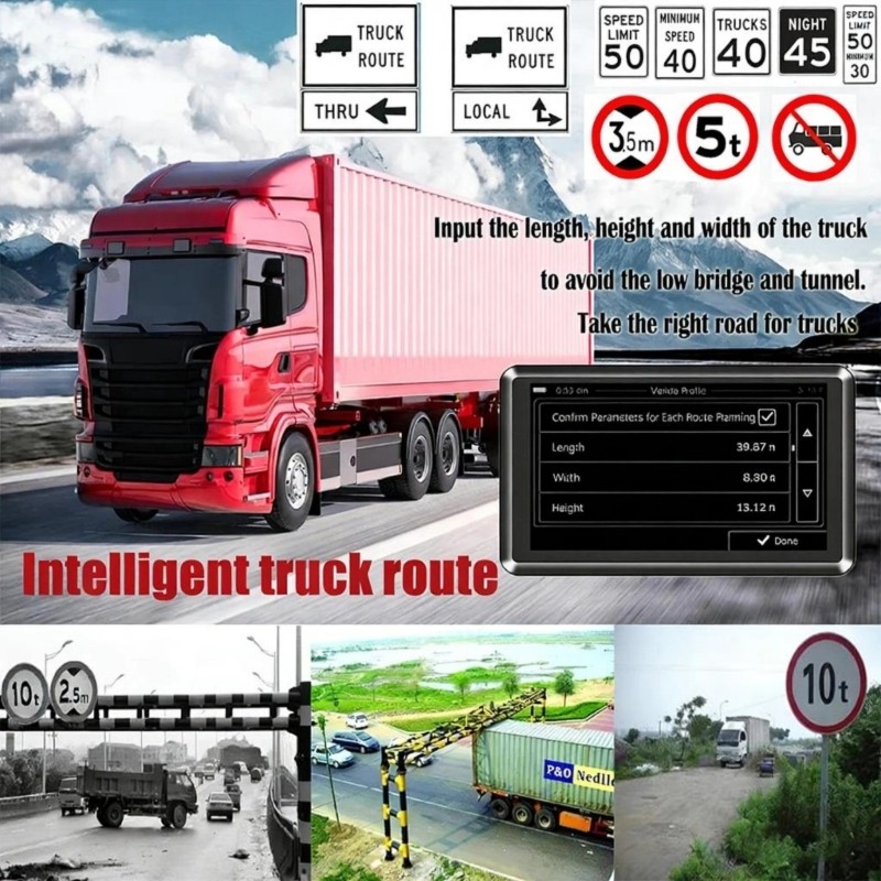 Professional Truck GPSs Navigators With Map Updates And Route Optimization