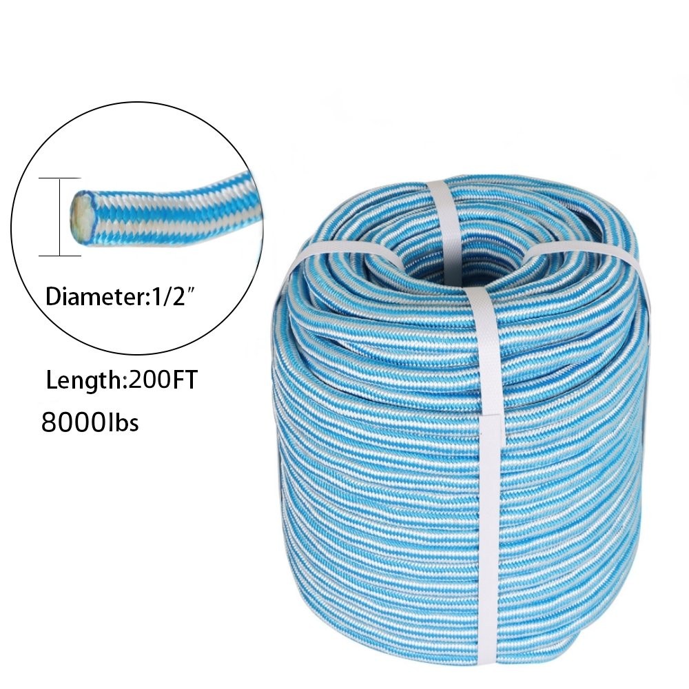 1/2" × 200' 8000Lbs 24 Strand Braid Polyester Rope Arborist Tree Rope