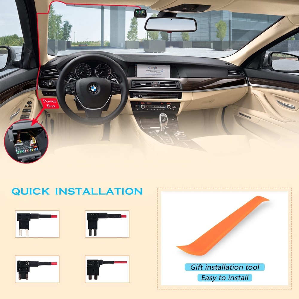 Mini USB Hardwire Kit for Dash Cams - Continuous Power with Protective Features