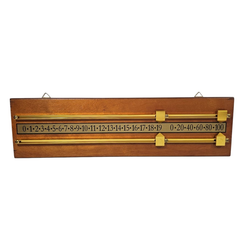 Rectangle Pool Billiard Table Snooker Scoreboard Walnut & Brass Man Cave Gift