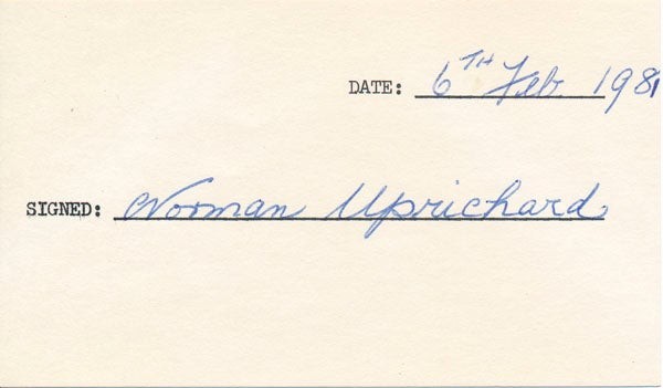 Norman UPRICHARD / Signature Signed