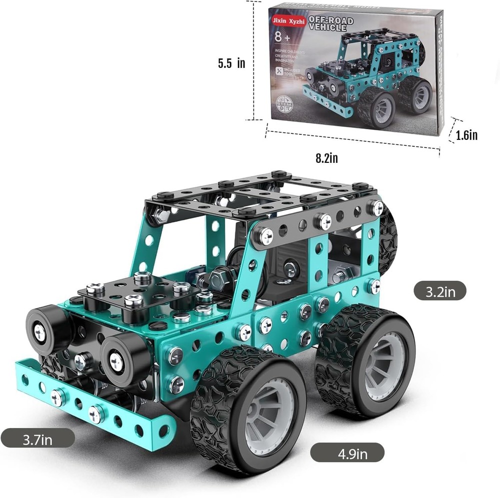 Buildable 3D Metal Engineering Kit 194-Piece STEM Set for Ages 8-16 Develops Log