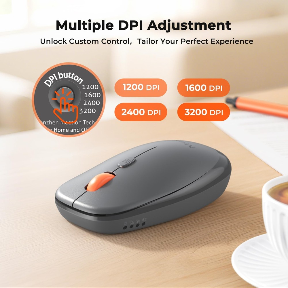 Ultra Slim Wireless Multi-Device Bluetooth Keyboard with Low-Profile Mouse