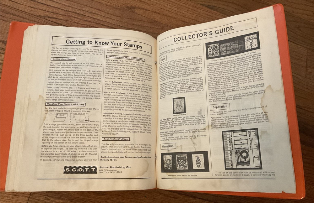 Scott’s World Stamp Album Book Postage Stamp Album 1973/ 4 Stamps Inside/Collect