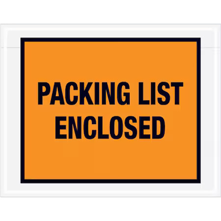 Packing List Envelopes, Orange, Pk1000, Pl22