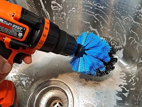 2-Pack Cone Drill Powered Brush Attachment for Cleaning Bathrooms, Kitchens,