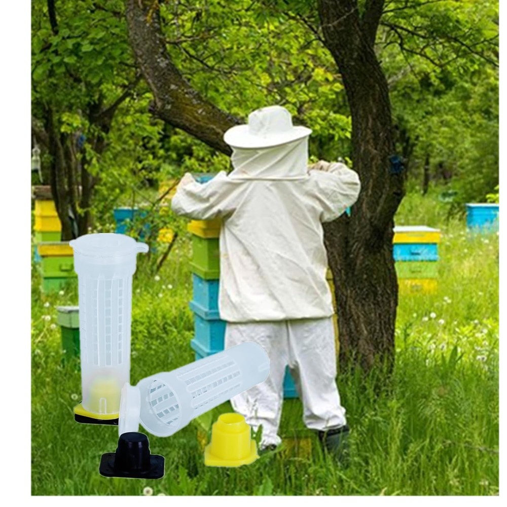 30pcs Queen Bee Roller Cages -Plastic Beekeeping Rearing Cup Kit bee...