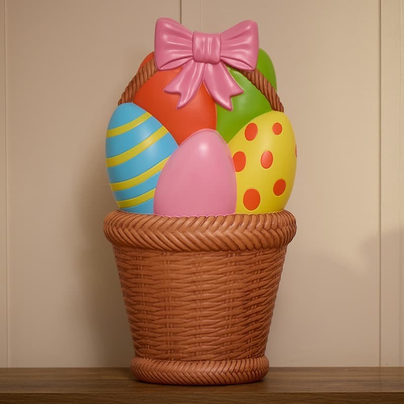 Easter Egg Basket Blow Mold Light Up Cracker Barrel Exclusive Holiday Decor 2026