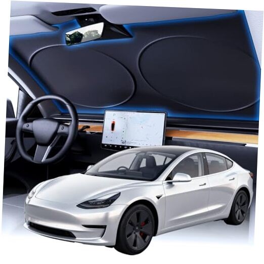 Windshield Sun Shade with Storage Pouch, Thickened Titanium Silver S(59“x31”）