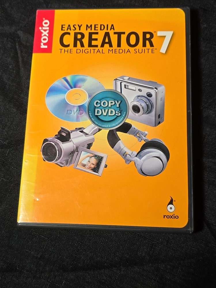 Roxio Easy Media Creator 7 The Digital Media Suite Content & Program CDs W/ Key