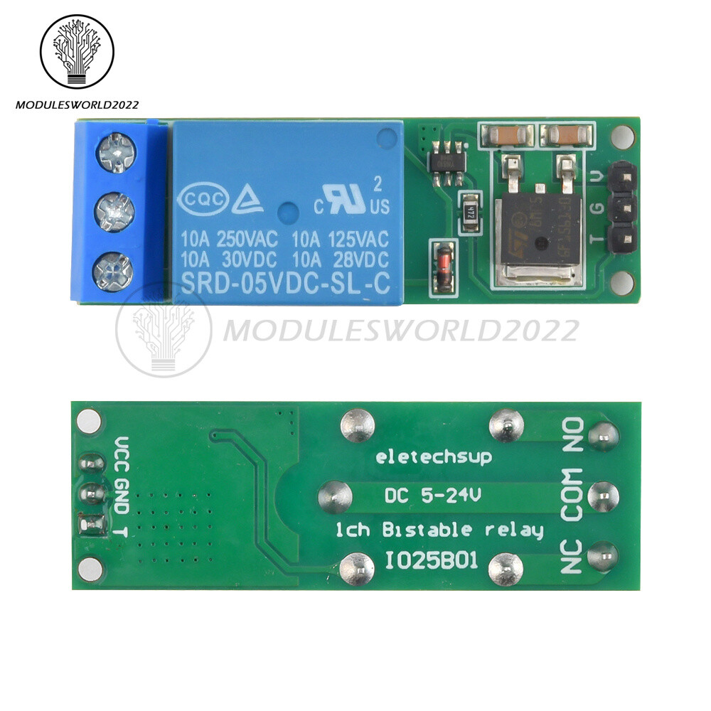 10PCS 6-24V Flip-Flop Latch Relay Bistable Self-Locking Low Pulse Trigger Module