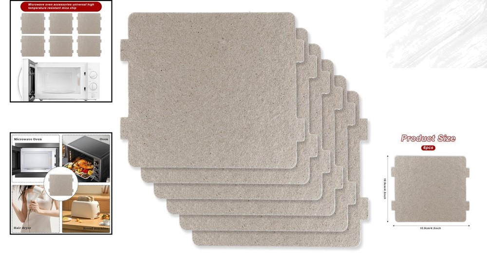 Universal Microwave Waveguide Covers - 6 Mica Sheets for Better Efficiency