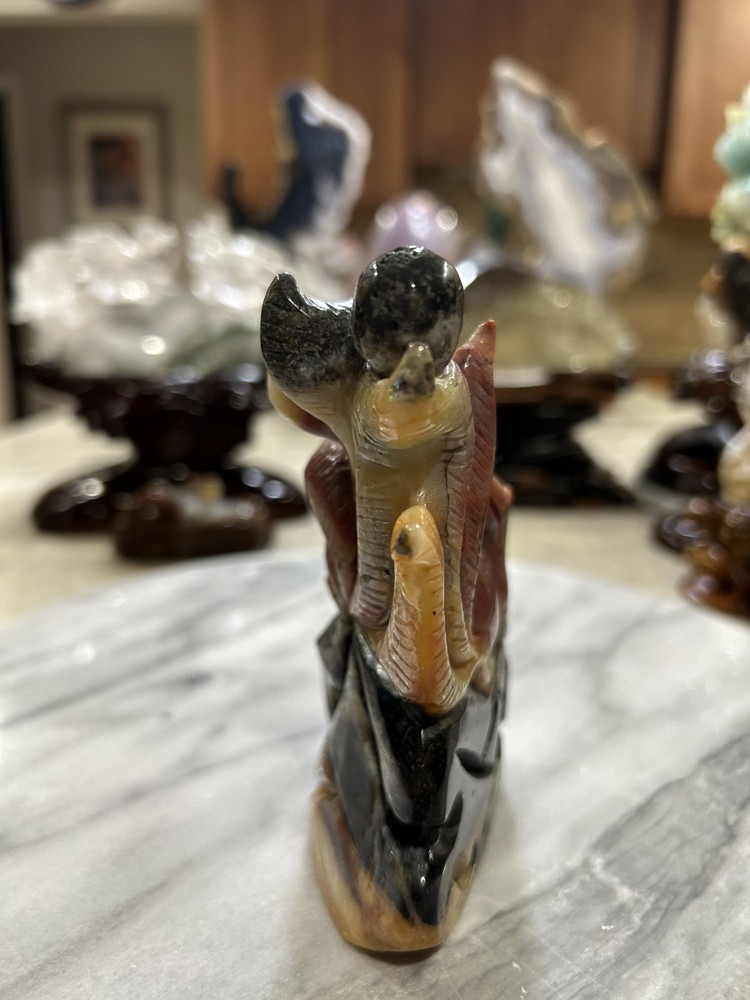 Amazonite 9 tail Fox carving