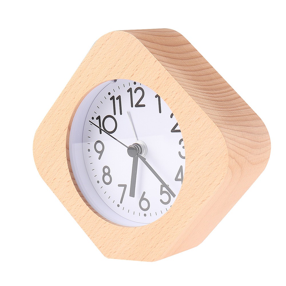 Digital LED Pointer solid Wooden Alarm Clock for Bedroom Table Decoration